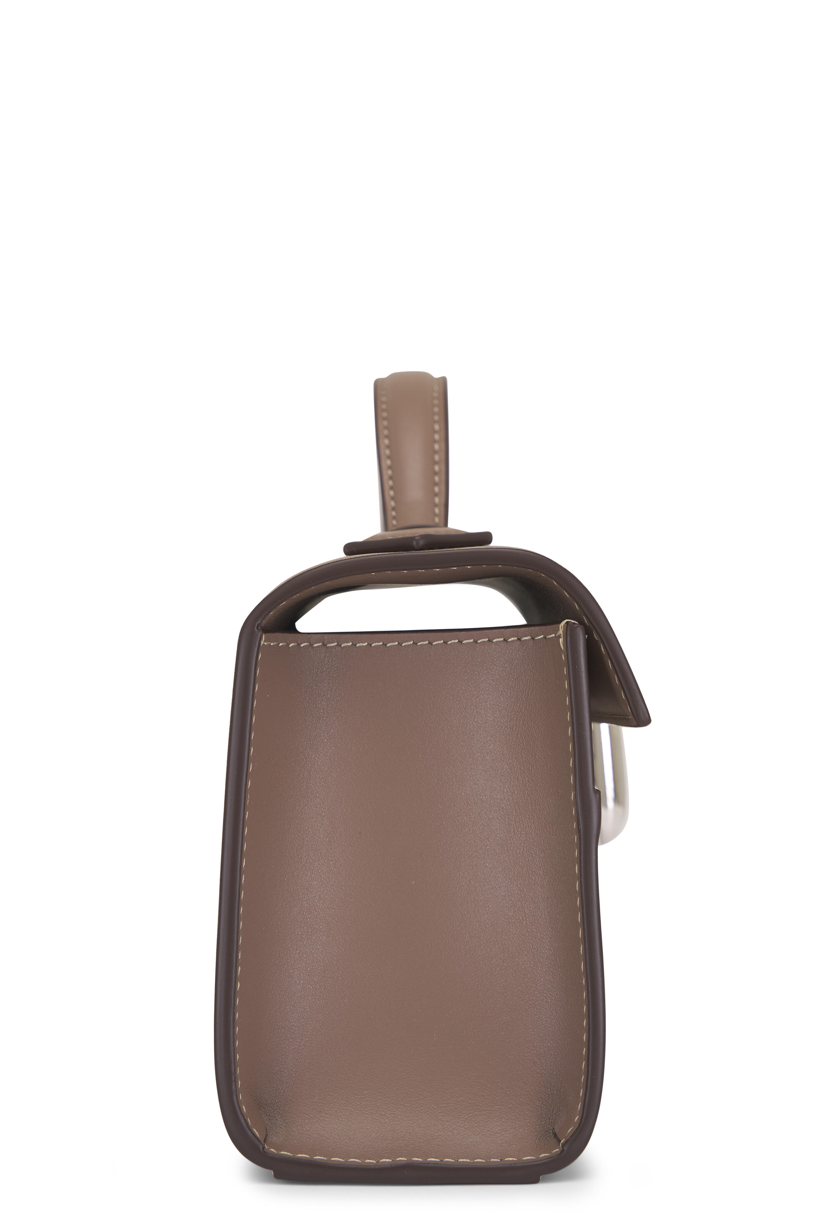 Savette - Symmetry Pochette Taupe Leather Top Handle Bag