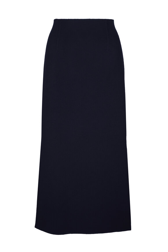 Lafayette 148 New York Ink High Waist Side Slit Wool Cashmere Skirt