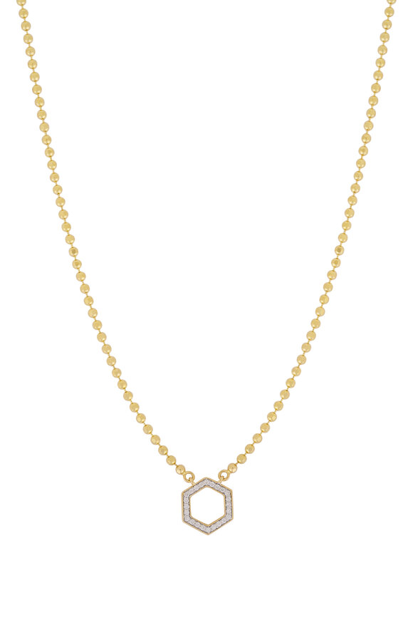 Harwell Godfrey Mini Diamond Hexagon Pendant Necklace - view 2