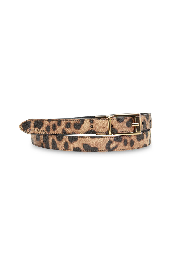 Dolce & Gabbana - Leopard Textured Leather Belt