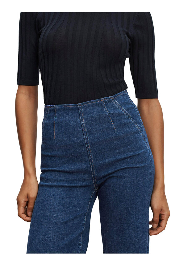 Veronica Beard Joplin Off-Duty Bright Blue Flare Jean - view 4