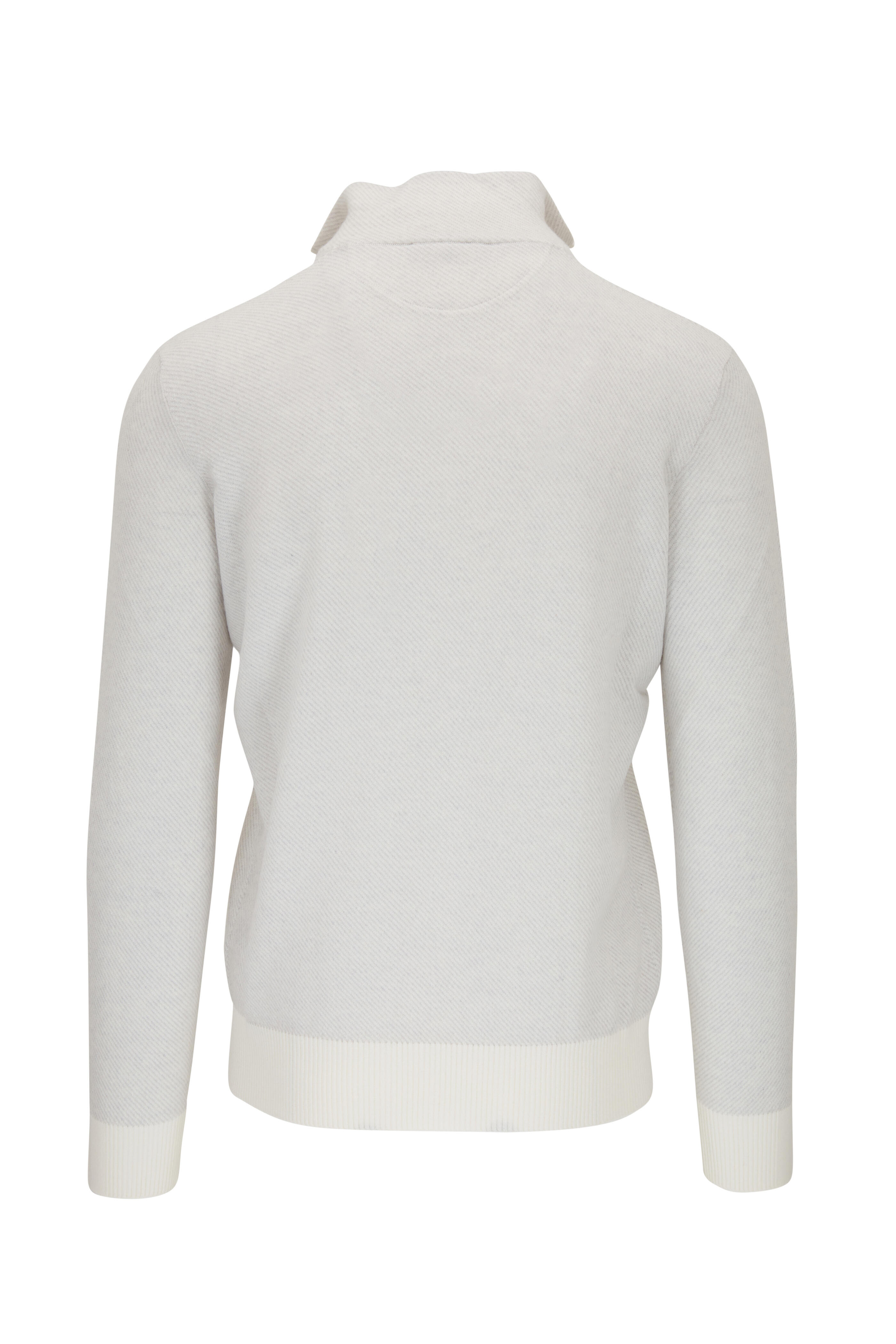 Loro Piana - White Roadster Cashmere Quarter Zip Pullover