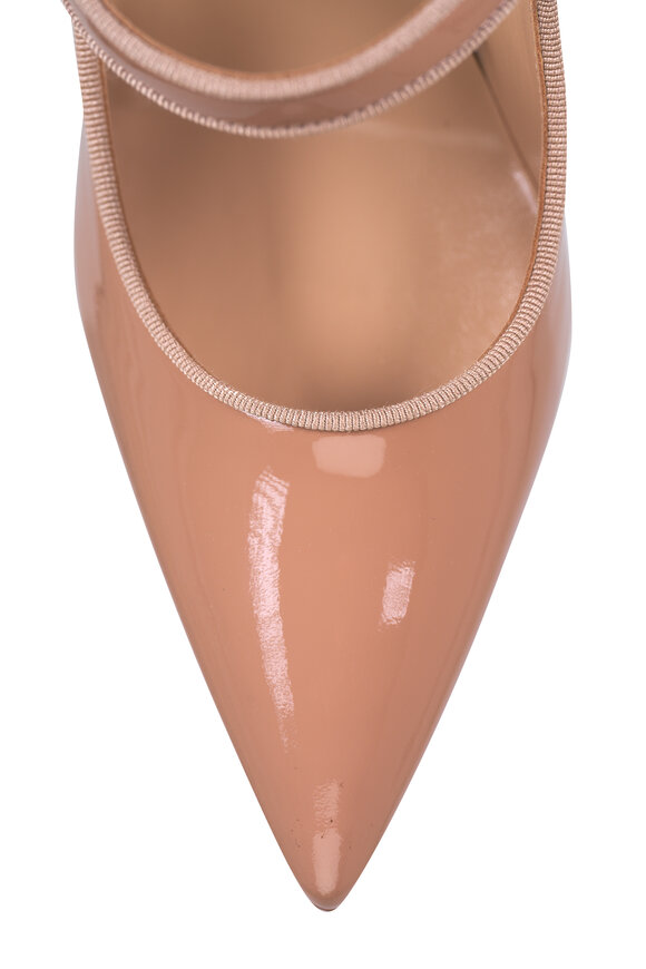 Manolo Blahnik Camparinew Nude Patent Leather Maryjane Pump, 90mm - view 4