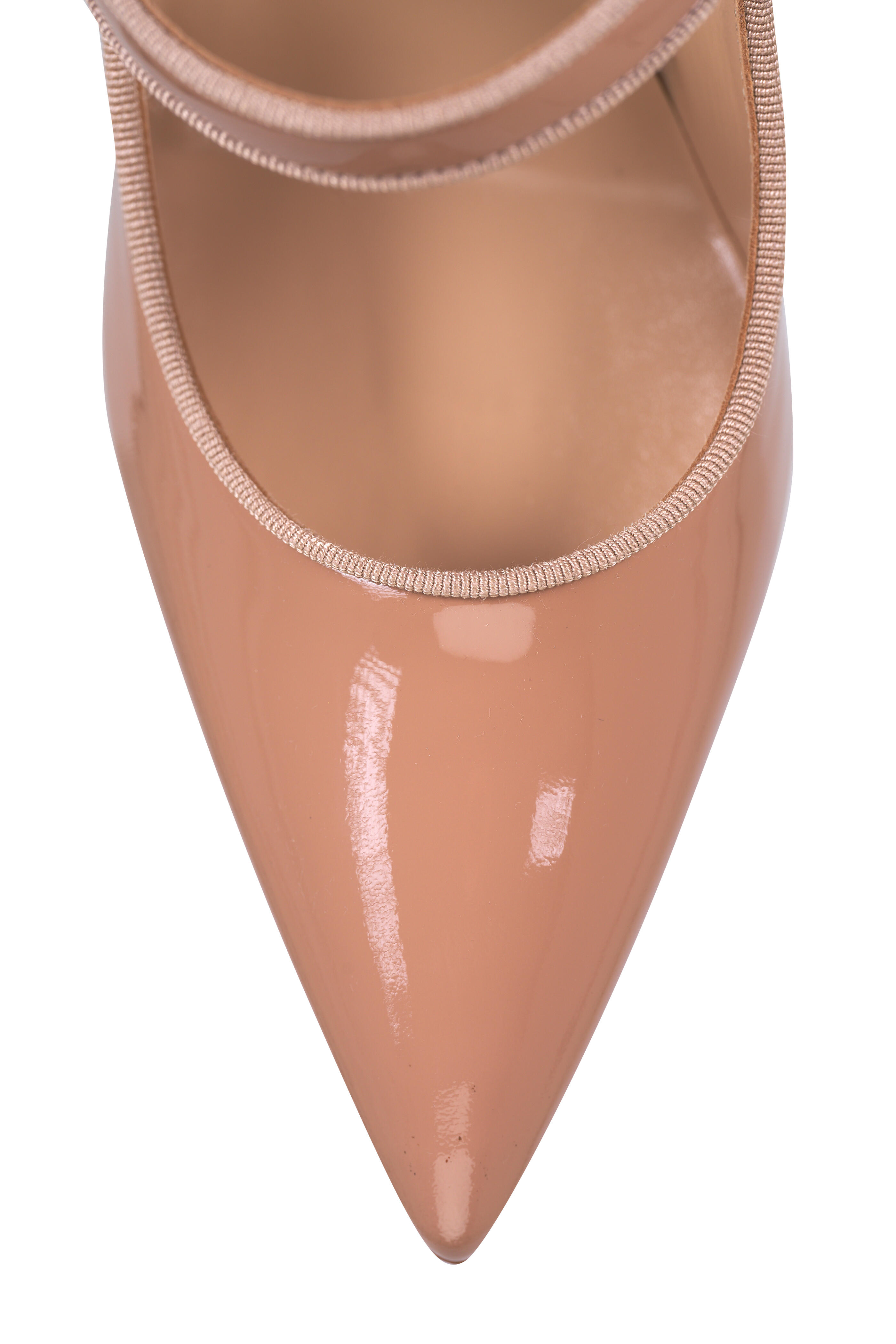Manolo Blahnik - Camparinew Nude Patent Leather Maryjane Pump, 90mm