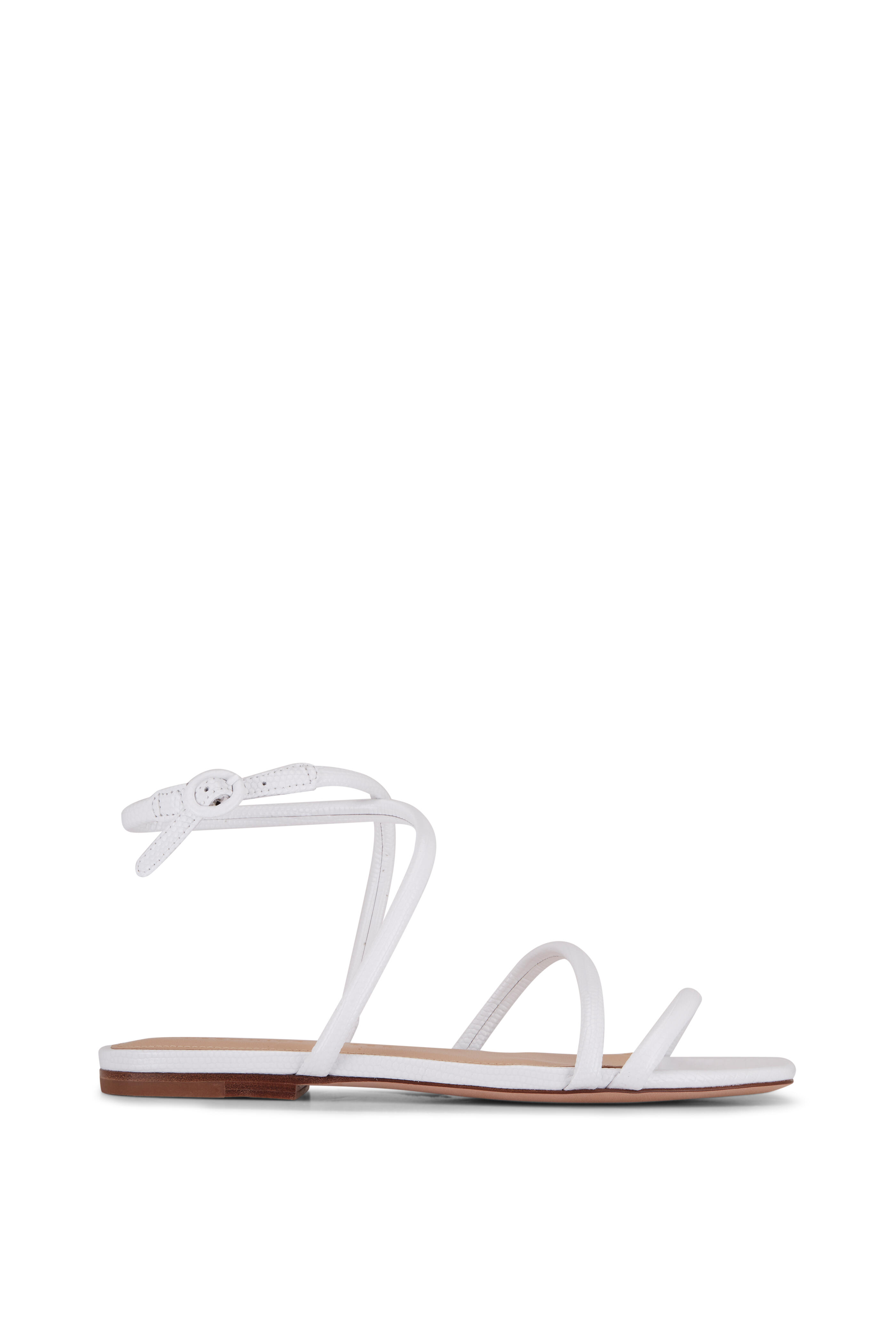 strappy sandals flat white