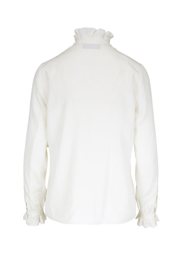 Nili Lotan - Ester Ivory Silk Jacquard Blouse