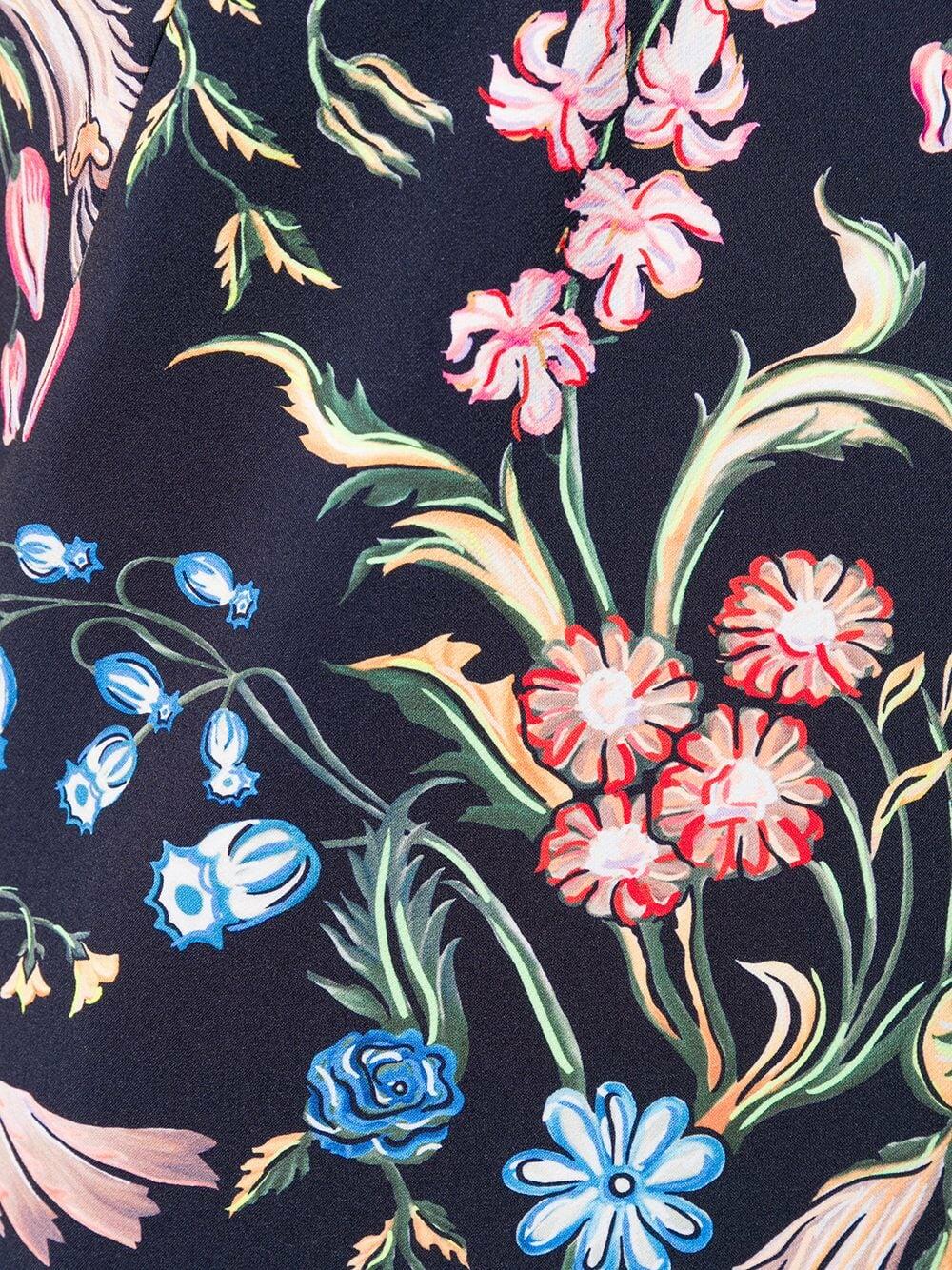 Peter Pilotto - Navy Blue Floral Print Dress