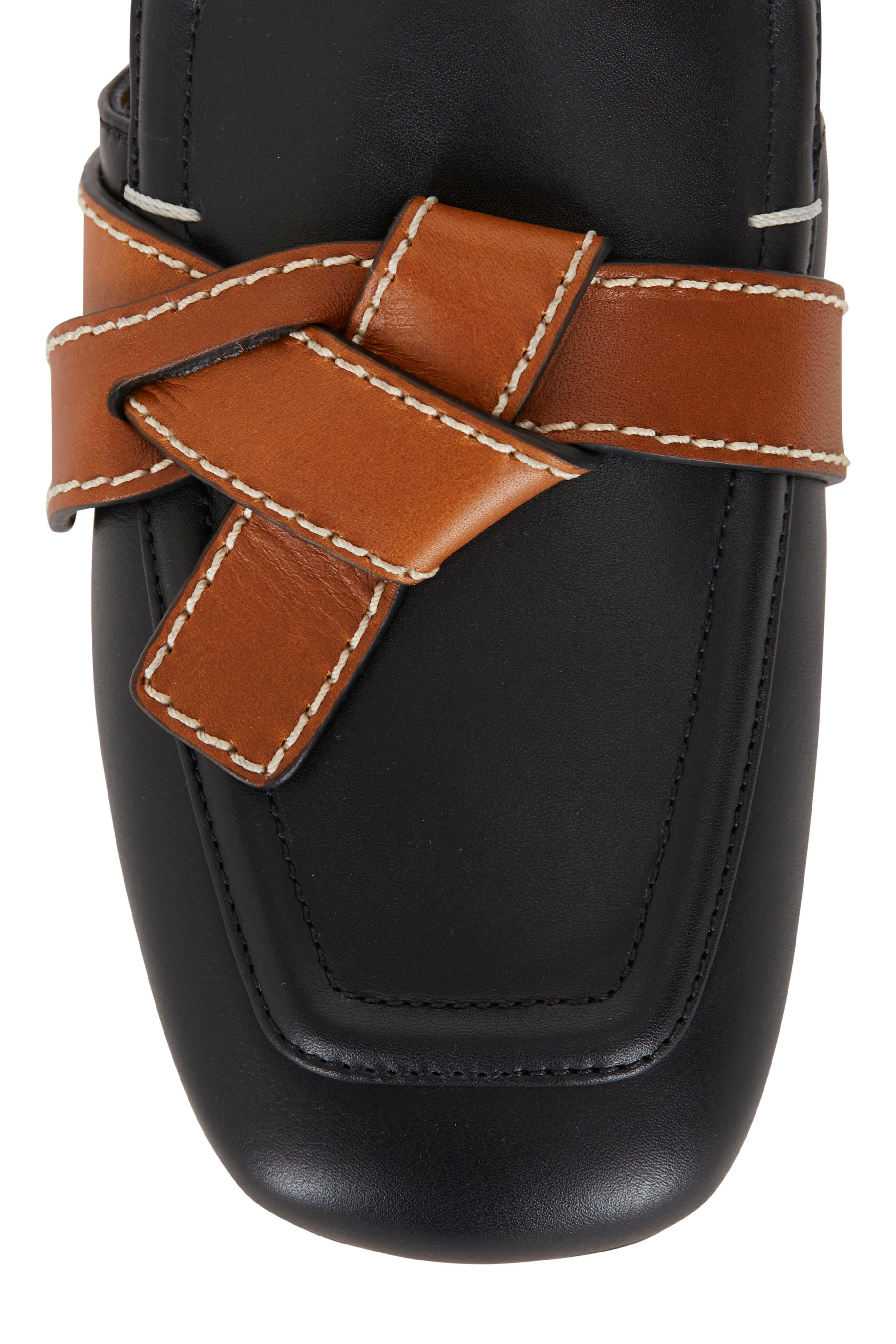 Loewe - Gate Black & Tan Leather Mule | Mitchell Stores