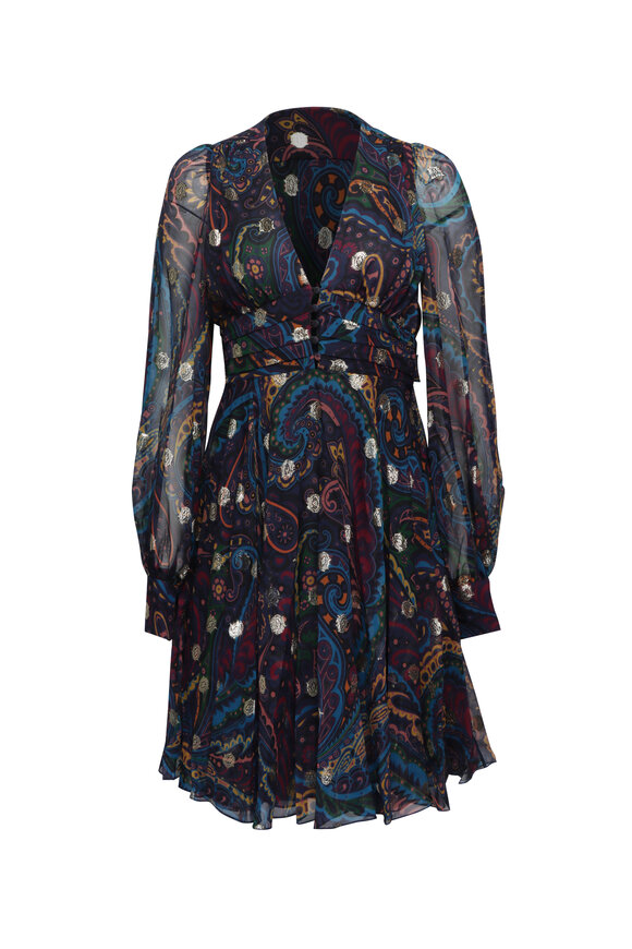 Dolce & Gabbana - Light Blue Floral Jacquard Midi Dress