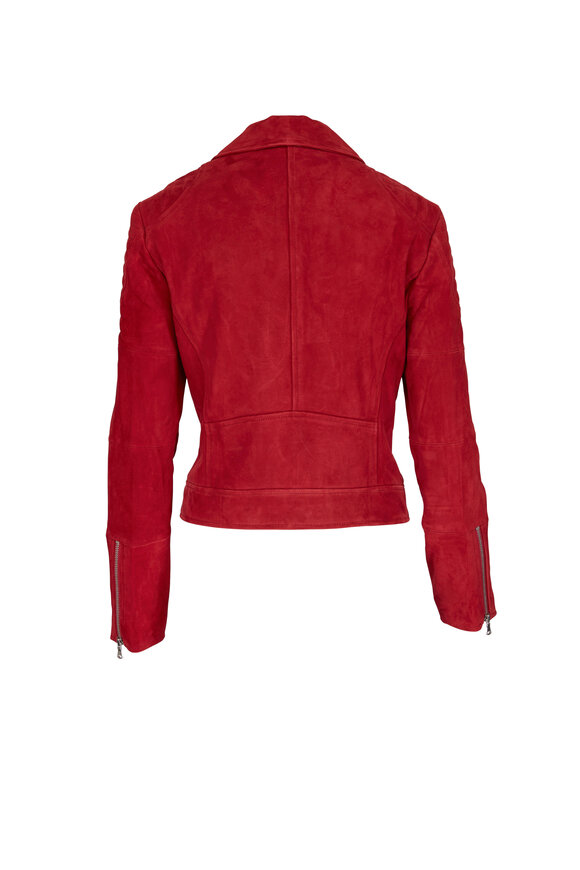 L'Agence - Red Leather Biker Jacket