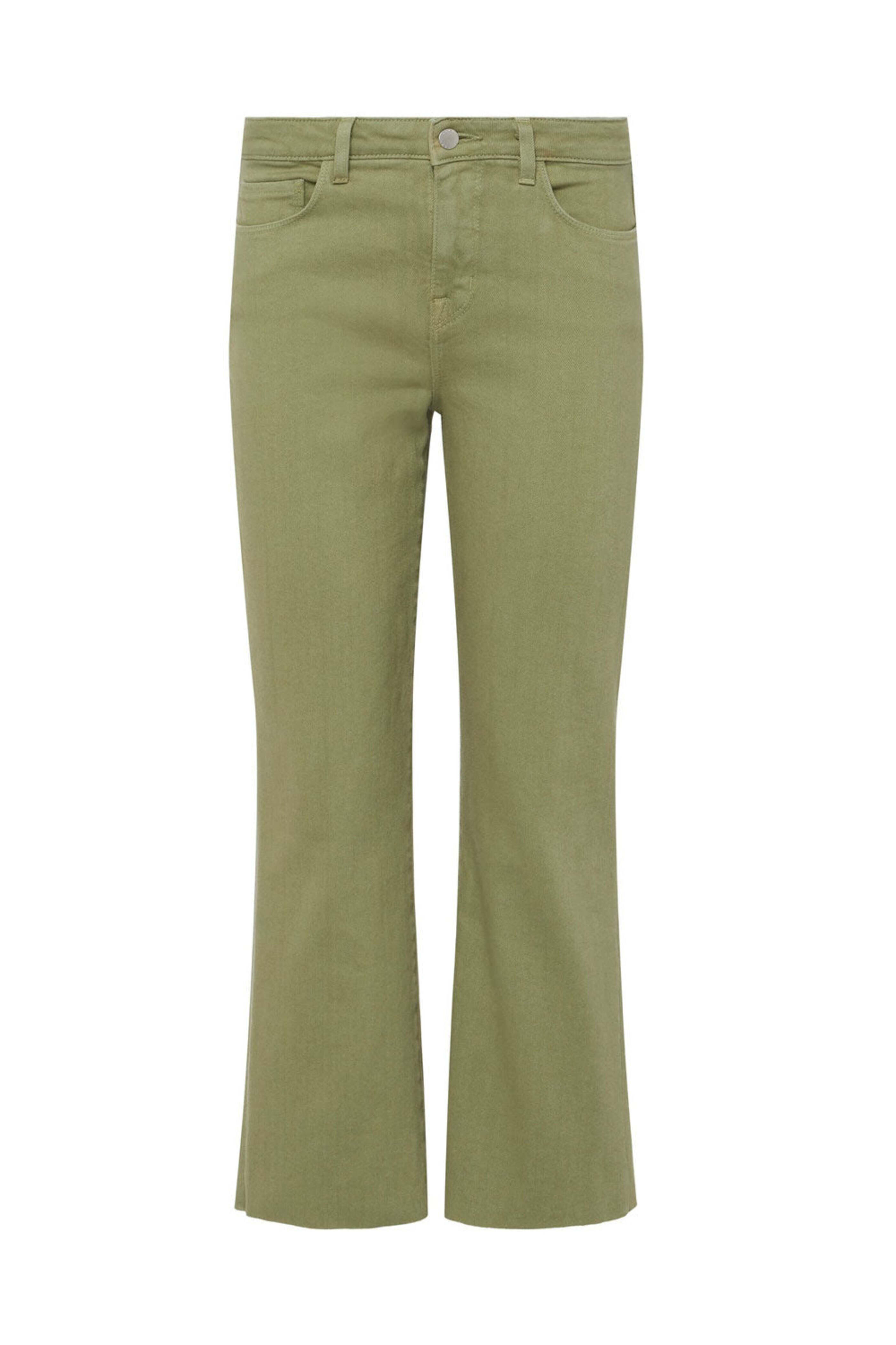 L'Agence - High Rise Wanda Wide Leg Crop Jean in Soft Army