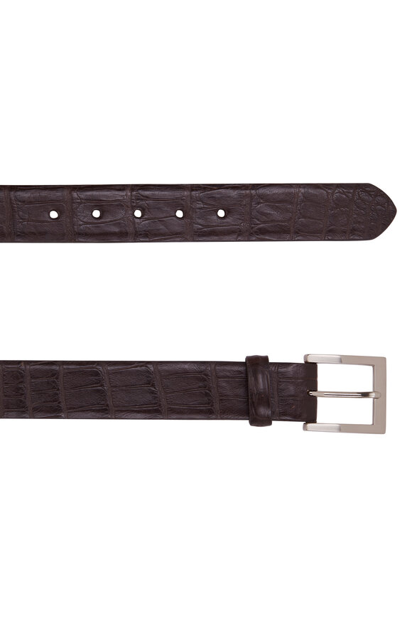 W Kleinberg - Chocolate Matte Alligator Belt