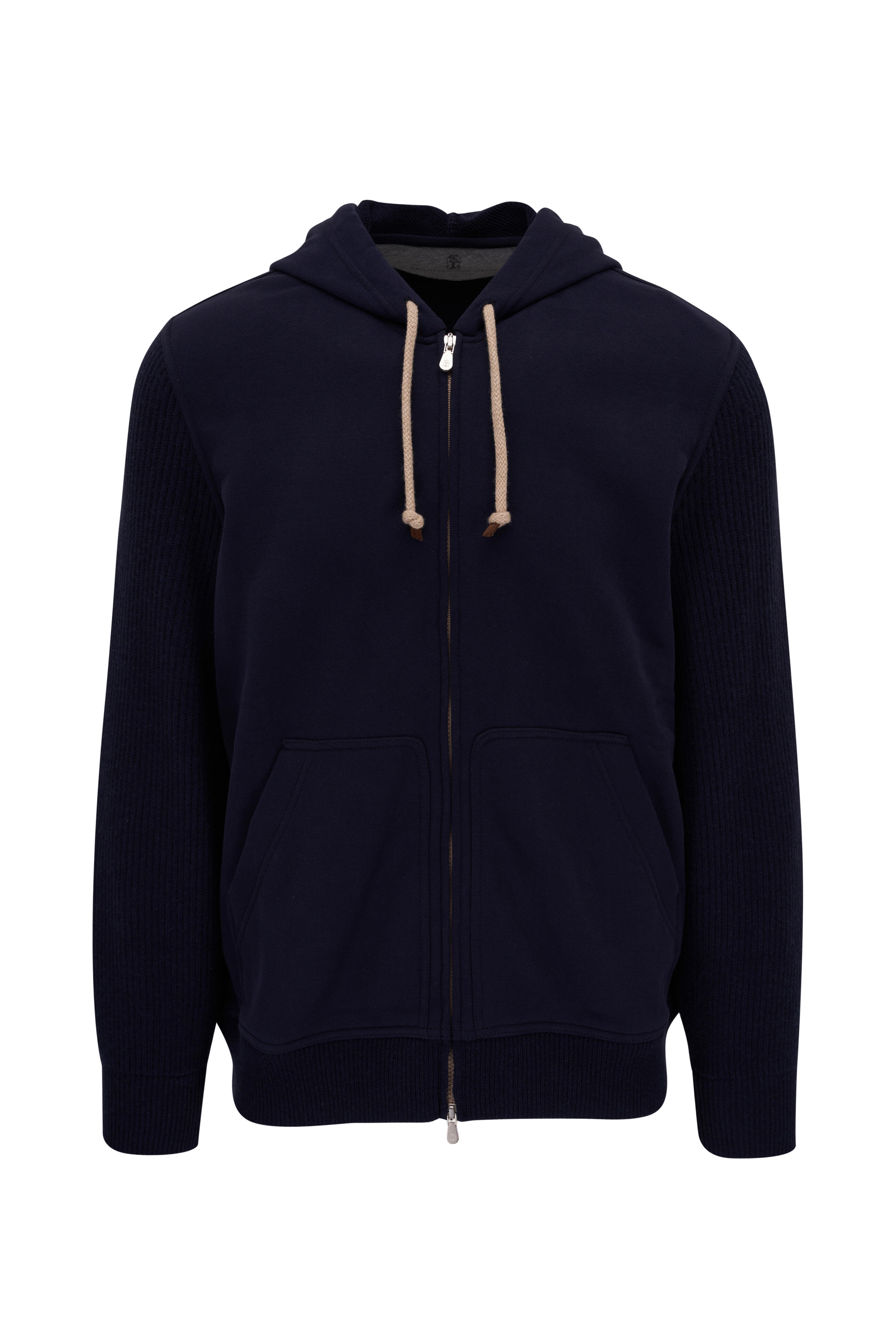 Brunello Cucinelli - Blue Cotton Spa Zip Hoodie