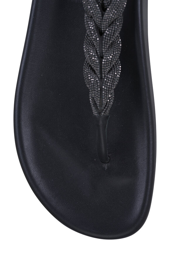 Brunello Cucinelli Black Braided Monili Sandal - view 4