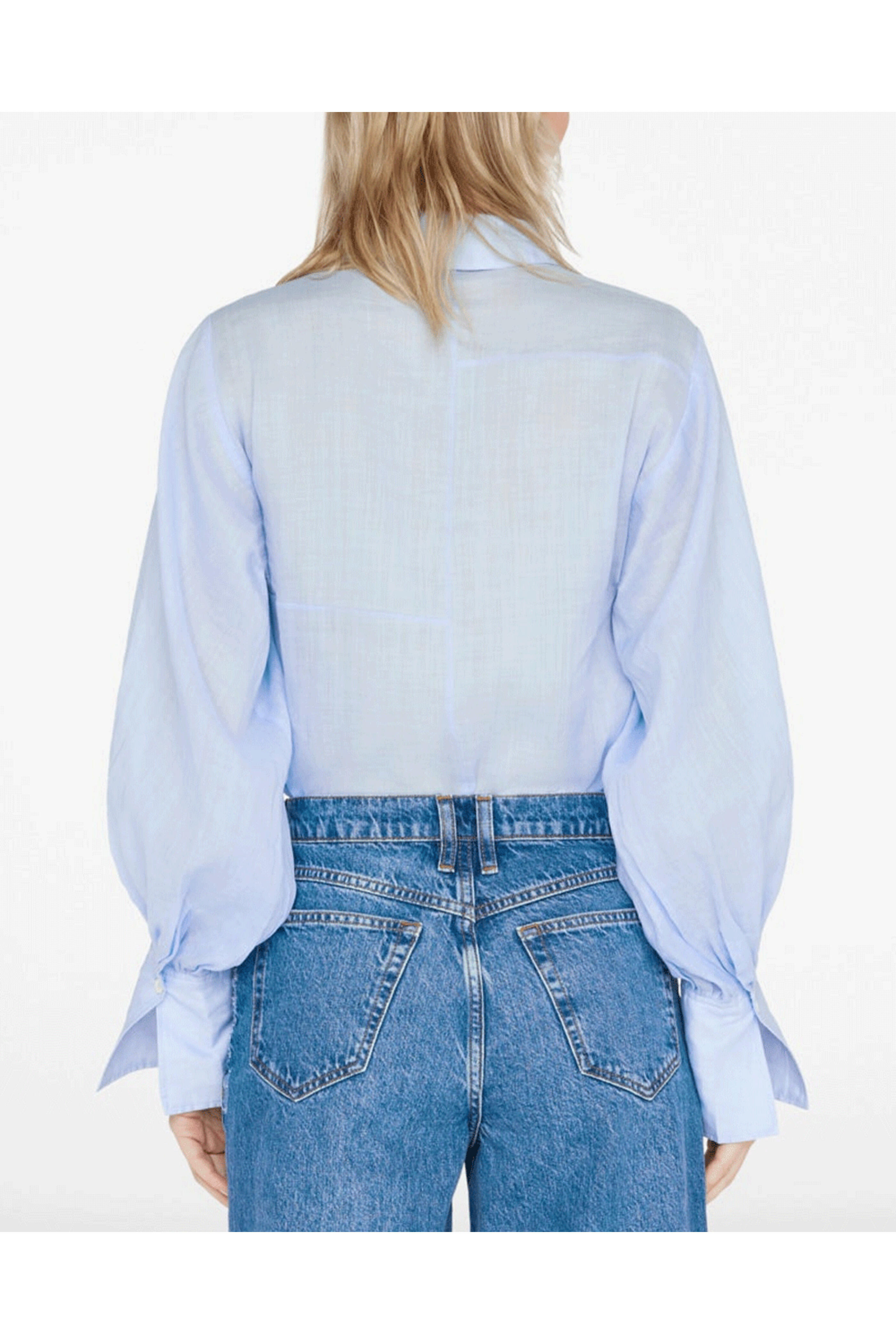 Frame - Oxford Blue Keyhole Popover Shirt