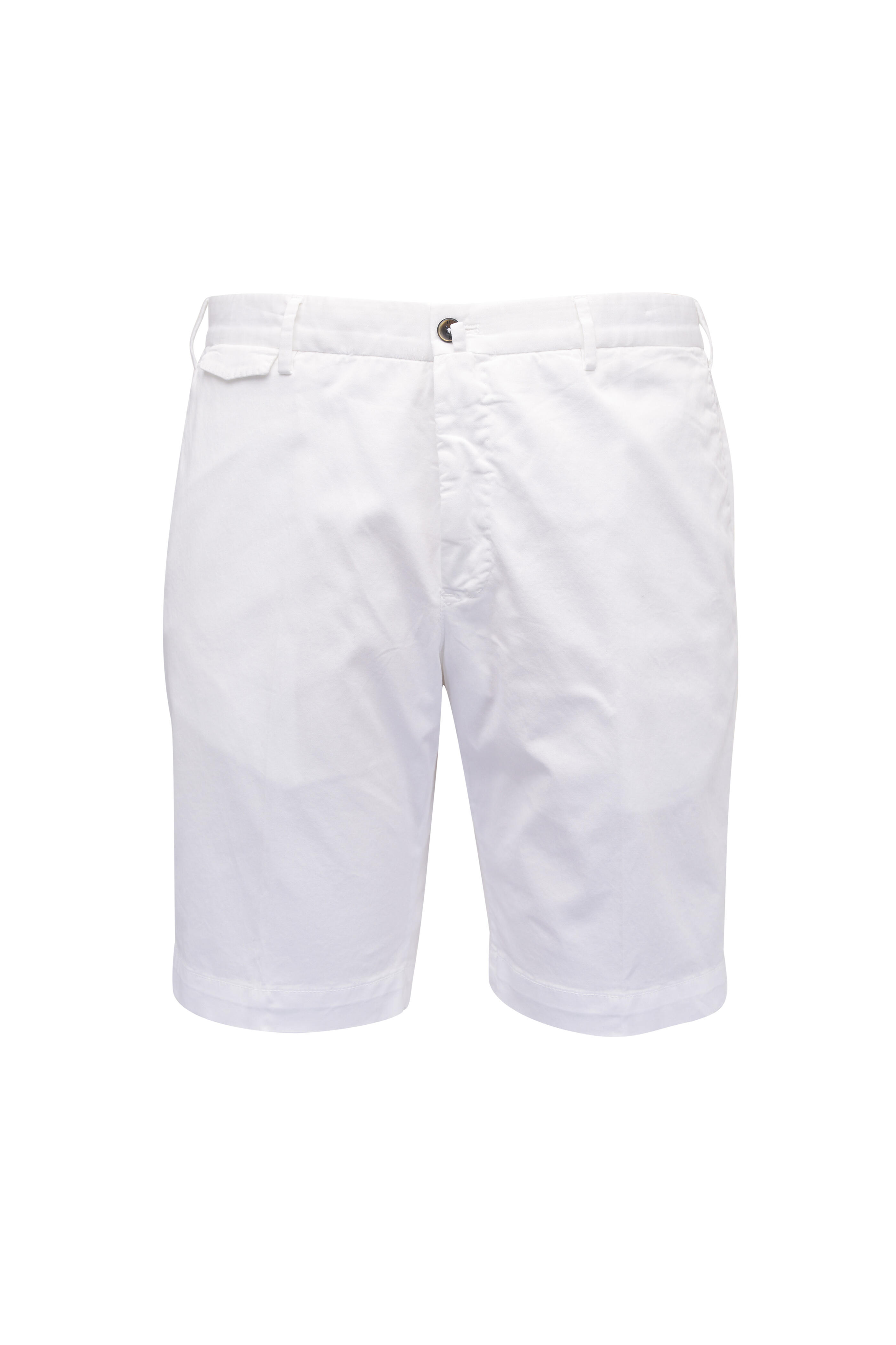PT Torino - White Stretch Cotton Shorts