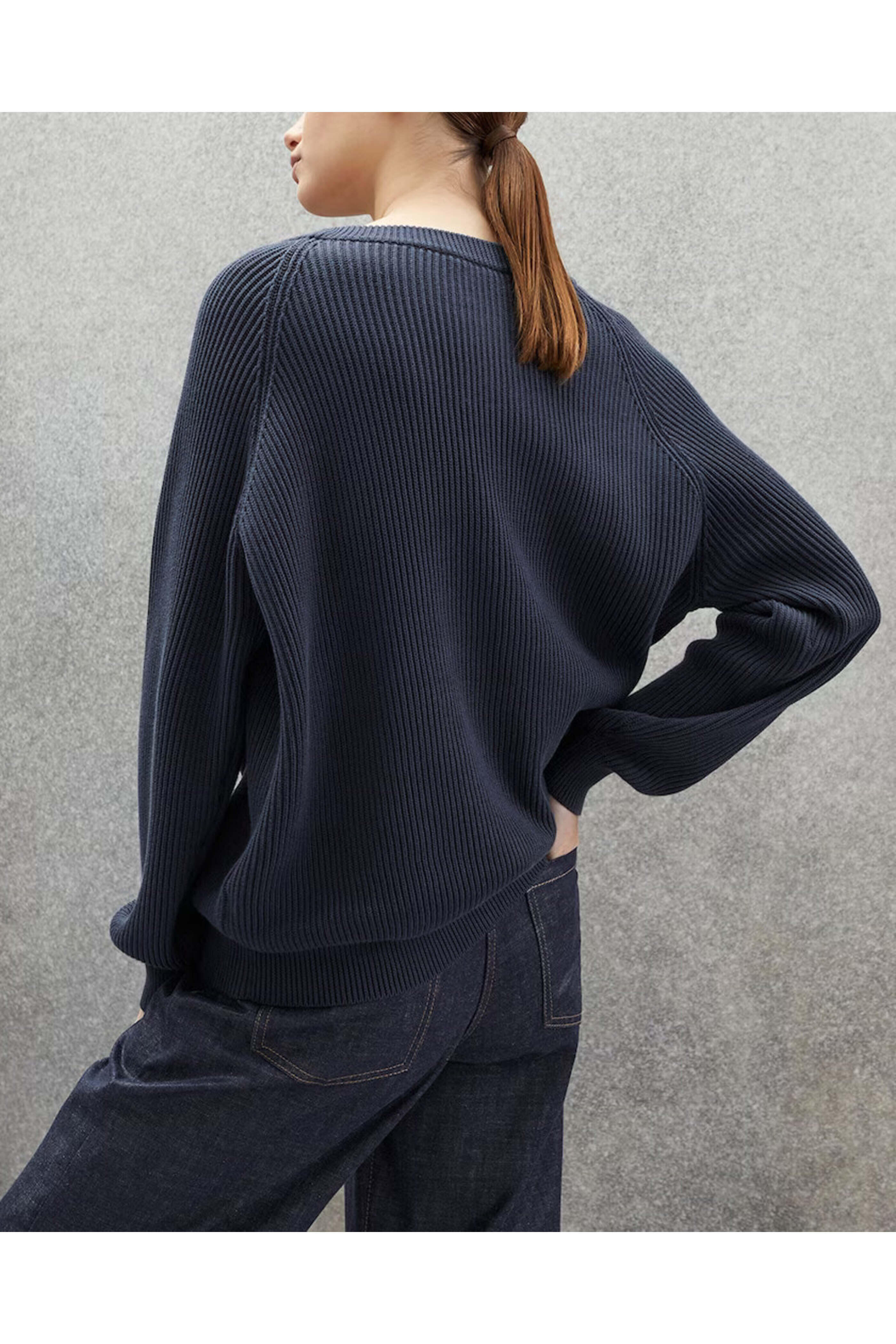 Brunello Cucinelli - Night Sky Sea Island Cotton Ribbed Knit Top