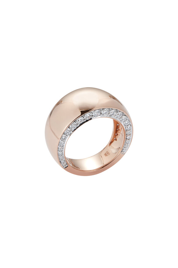 Walters Faith Lytton 18K Rose Gold & Diamond Edge Bombe Ring