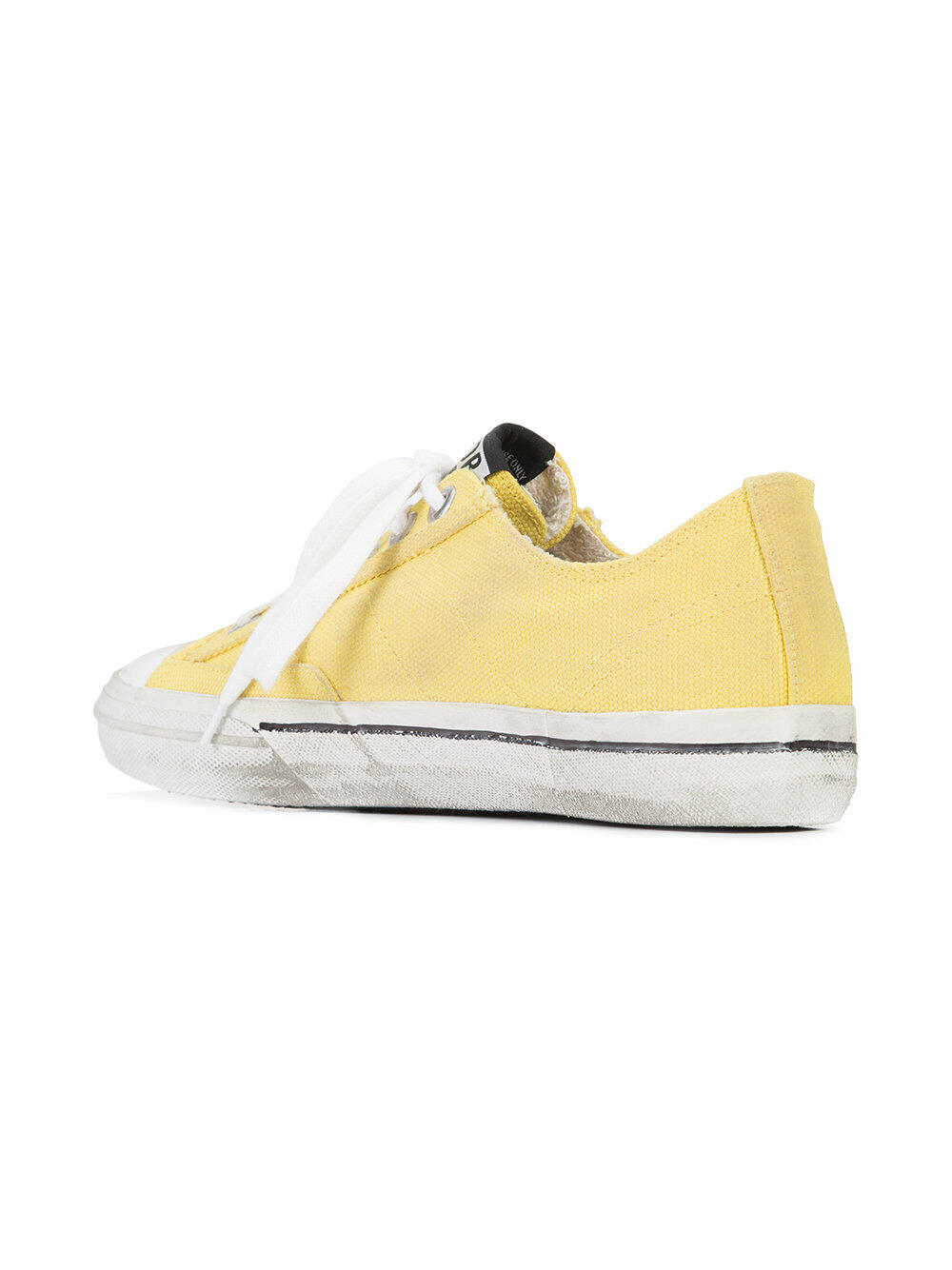 Golden Goose - Womens V-Star Yellow Canvas Low-Top Sneaker