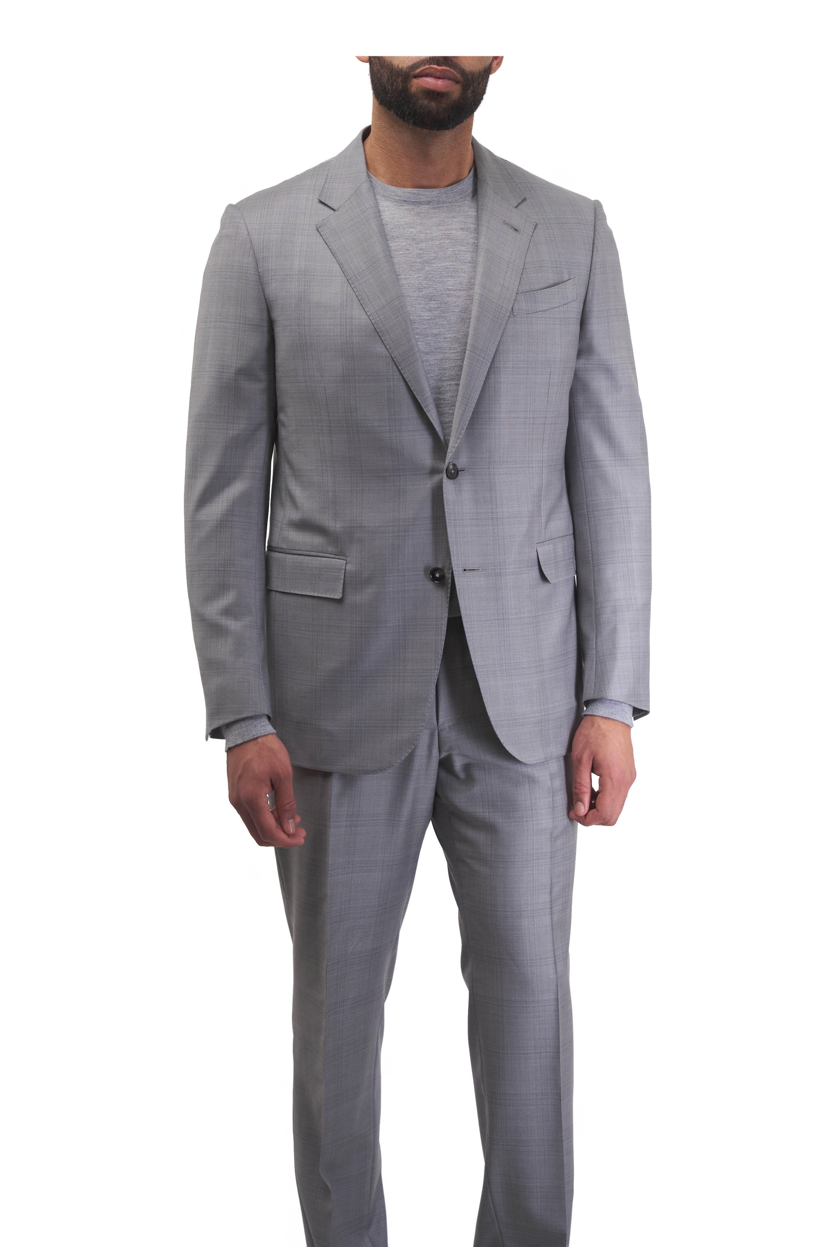 Zegna - Light Gray Cashmere & Silk Crewneck Sweater