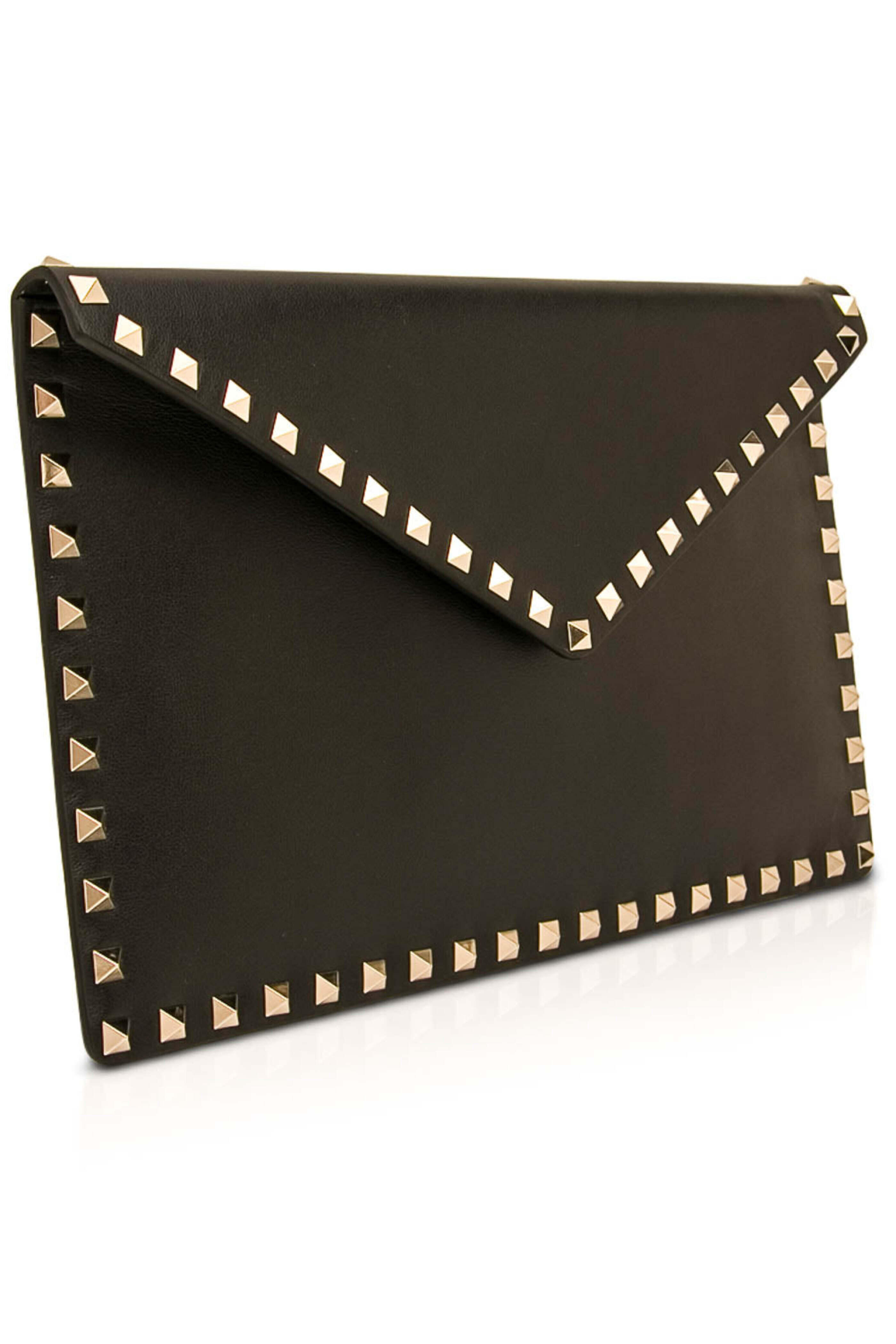 Valentino Garavani - Black Rockstud Envelope Clutch