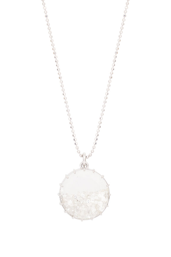 Renee Lewis 18k White Gold Chain Round Diamond Shake Necklace - view 2