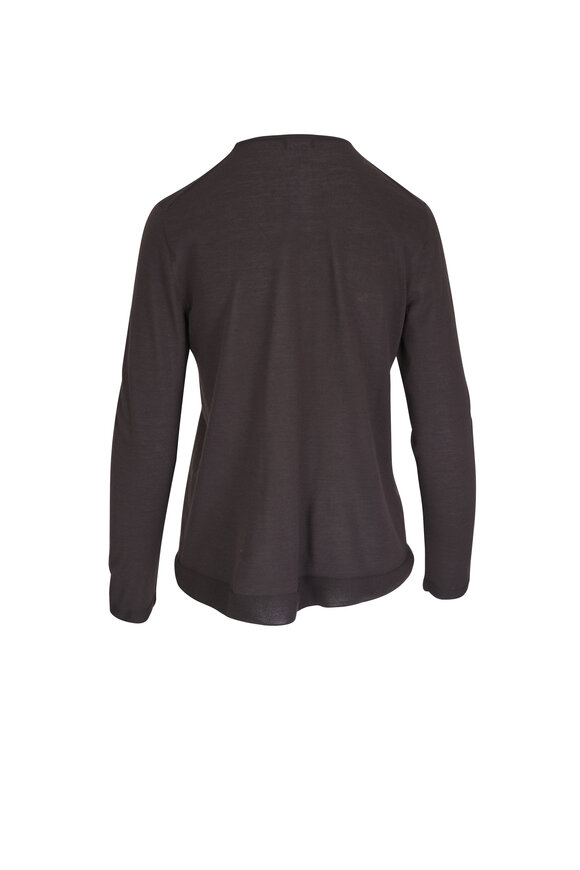 Akris - Mocca Cashmere & Silk Crewneck Knit Pullover