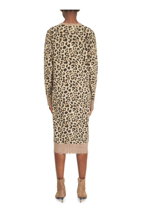 R13 Animal Print Cashmere Long Cardigan - view 4
