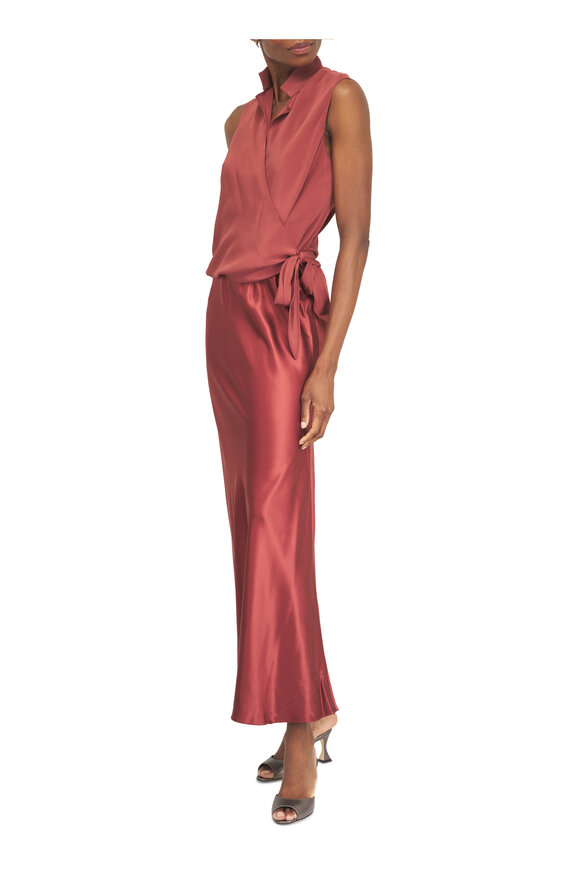 Peter Cohen Toas Cinnabar Heavy Satin Dress - view 2
