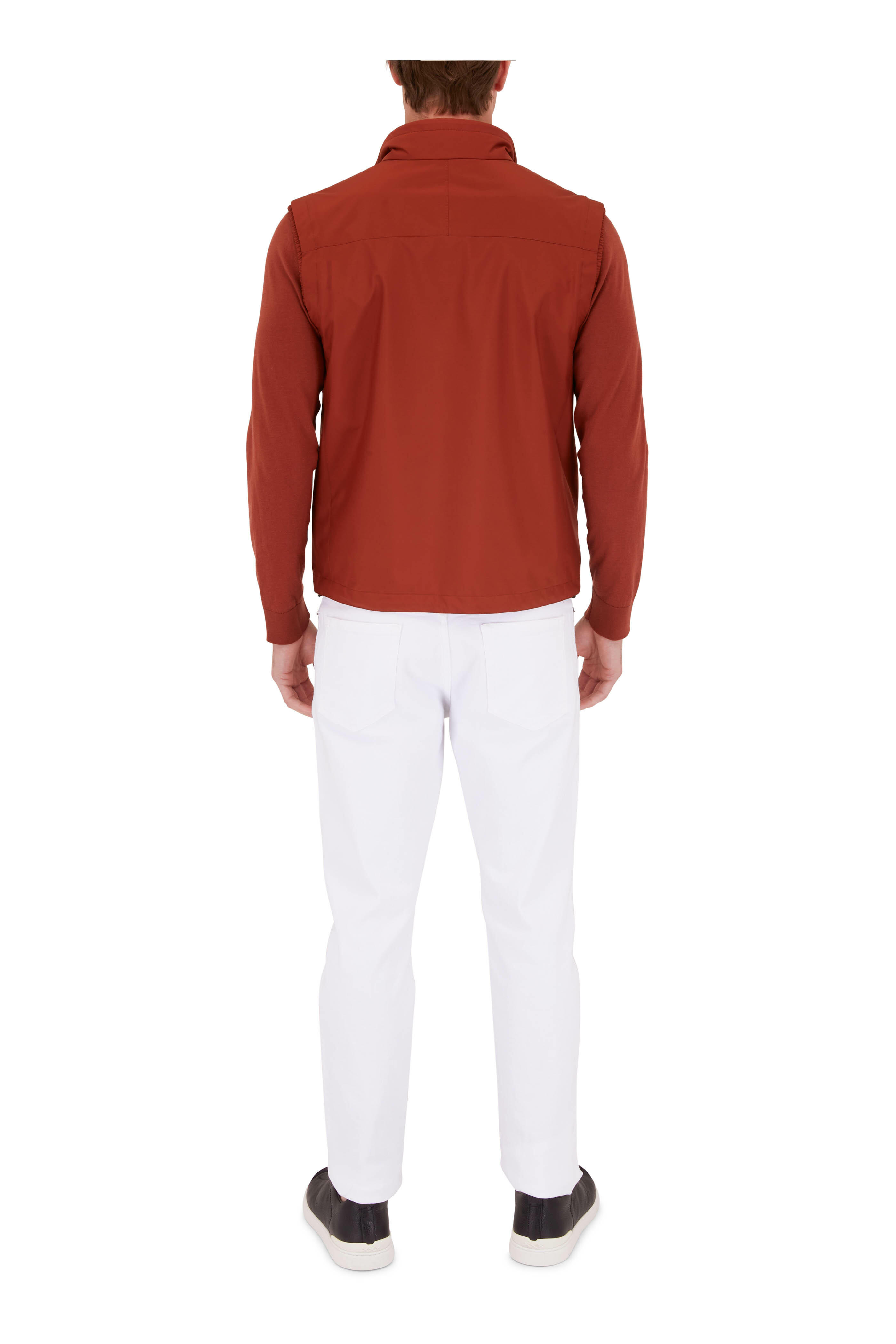 Zegna - Orange Cotton & Silk Polo | Mitchell Stores