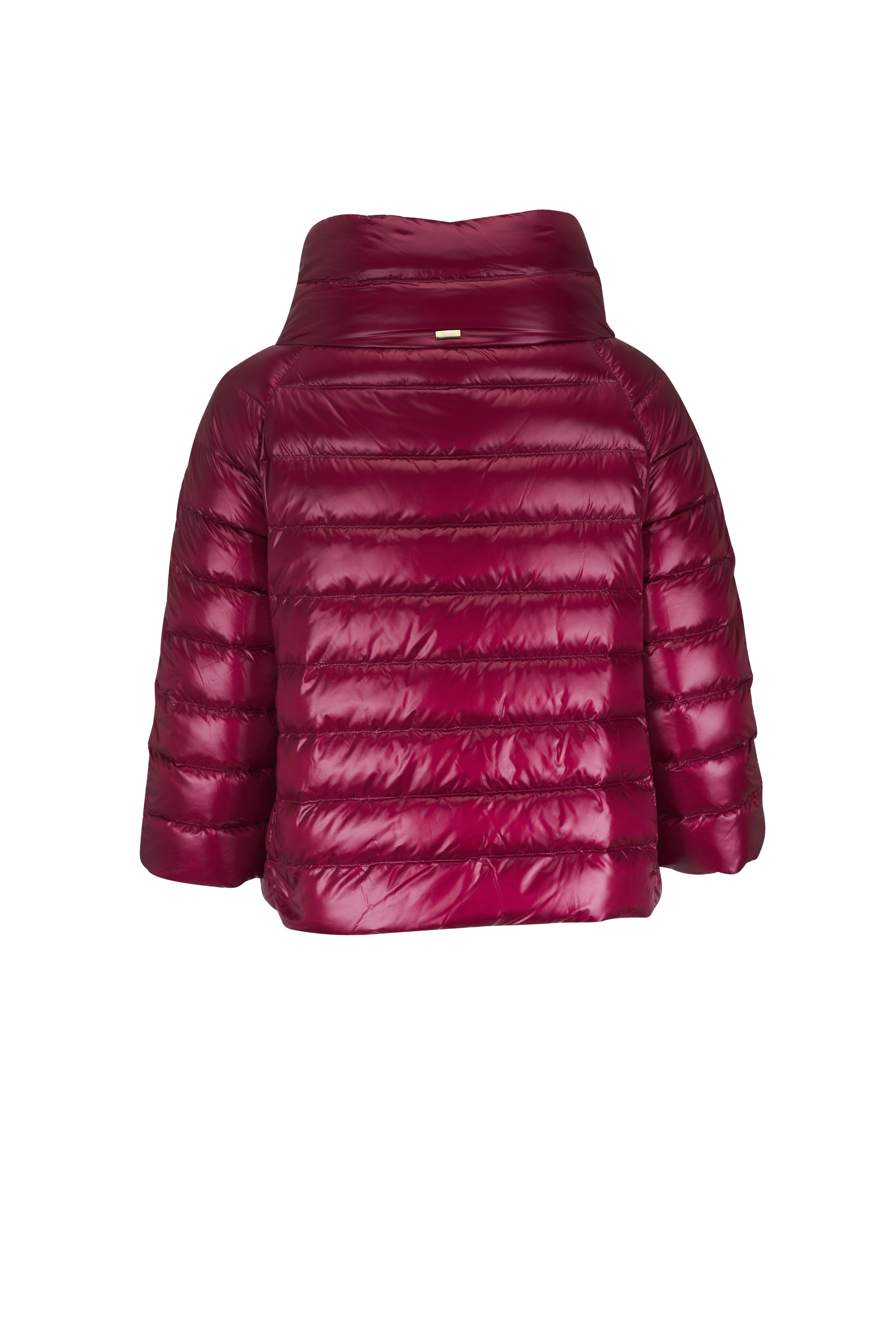 Herno - Sofia Burgundy Three-Quarter Sleeve Puffer Jacket