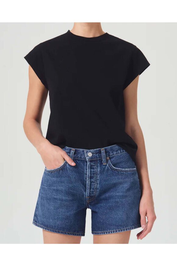 Agolde Bryce Black Cap Sleeve T-Shirt - view 2