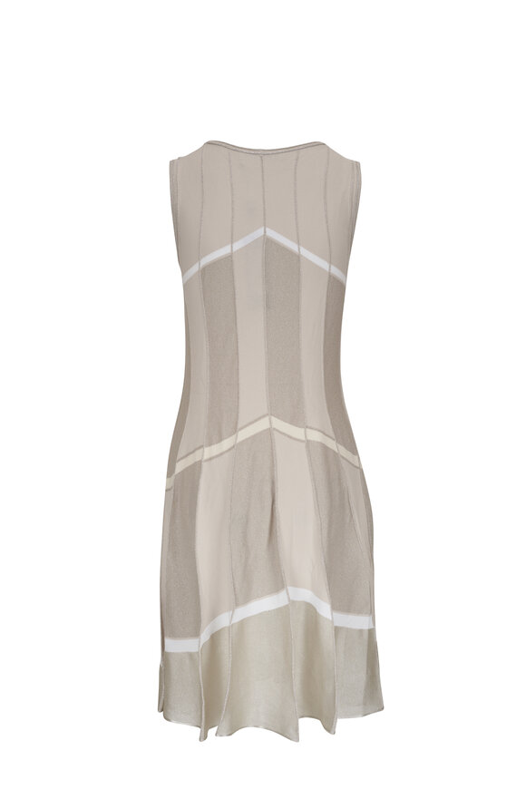 D.Exterior - Silver Stripe Lurex Knee-Length Dress 