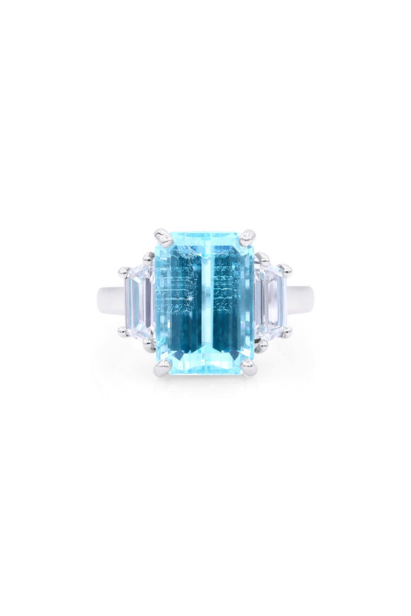 Oscar Heyman Platinum Paraiba Tourmaline & Diamond Ring