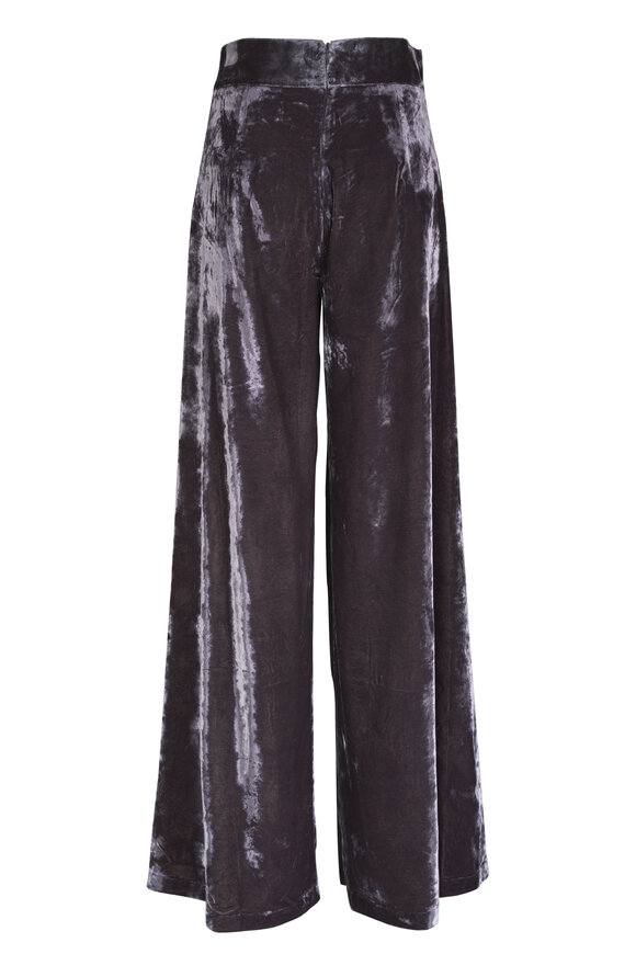 D.Exterior - Lead Velvet Velour Palazzo Pant