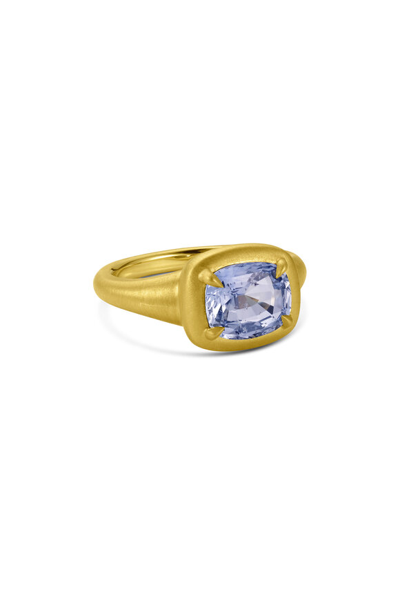 Leigh Maxwell 18k Yellow Gold Blue Sapphire Window Ring