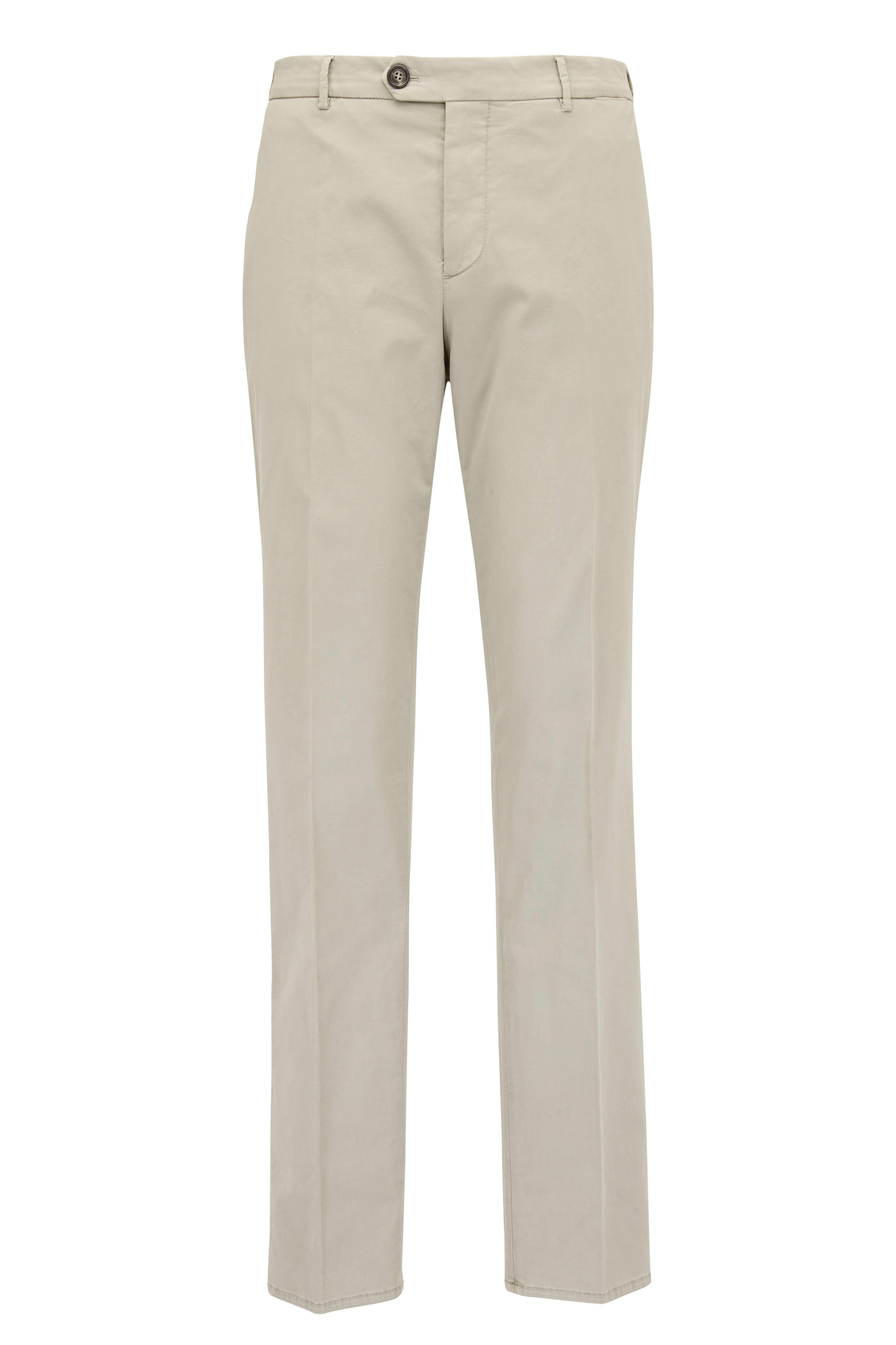 Brunello Cucinelli - Ice Green Stretch Cotton Italian Fit Pant