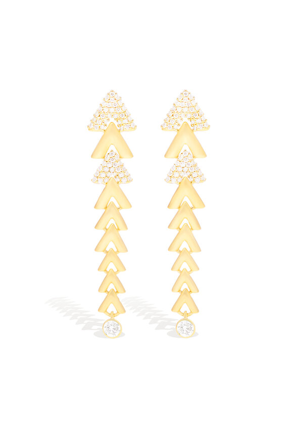 Campbell + Charlotte - Spark Chevron Link Chandelier Earrings