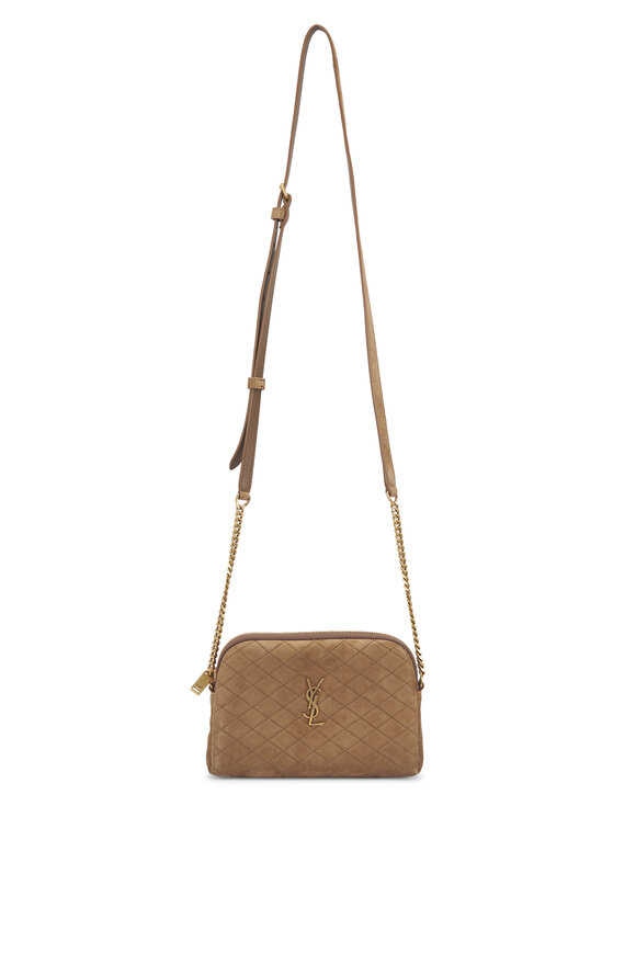 Saint Laurent - Monogram Bronze Chevron Leather Chain Wallet