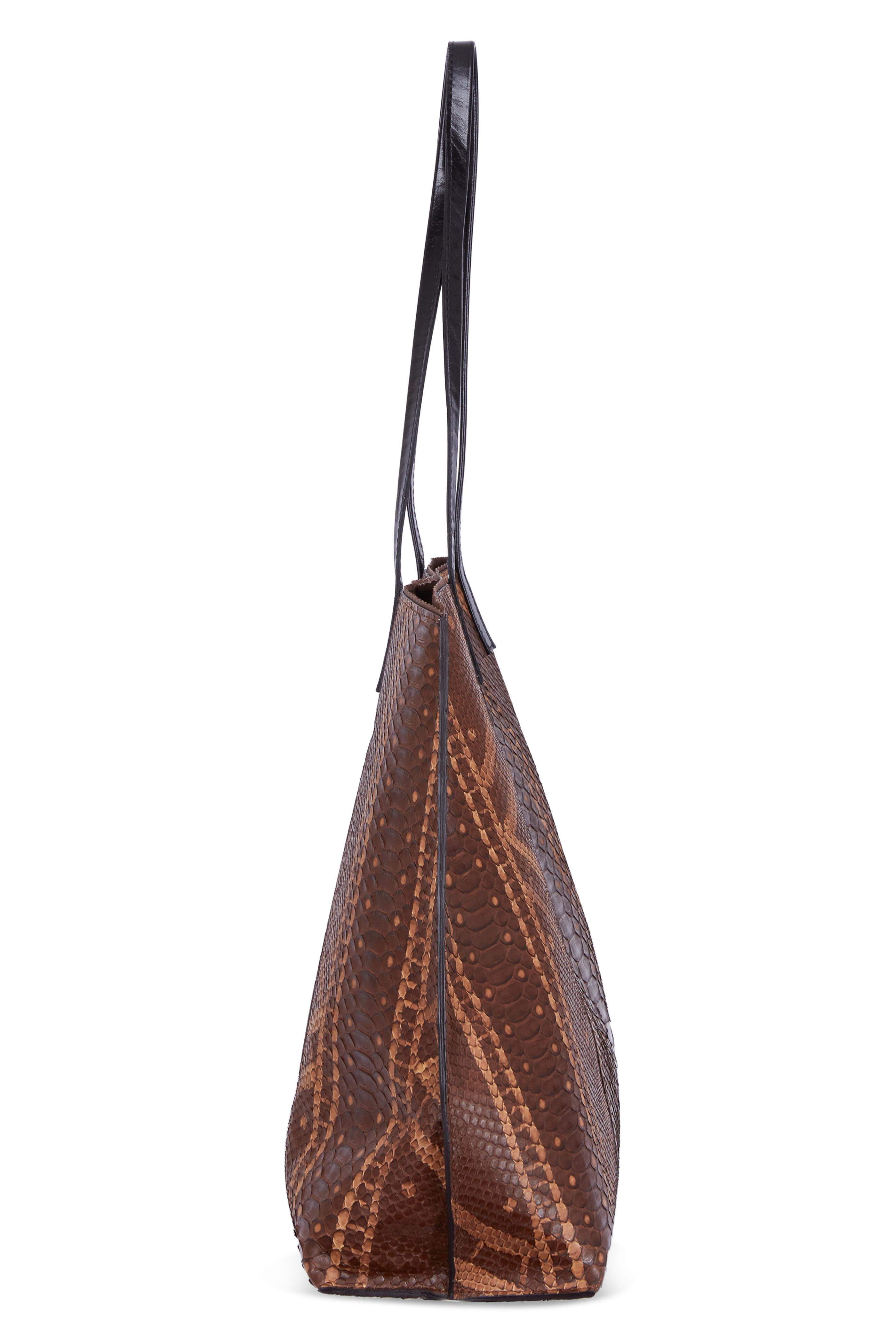 B May Bags - Brown Tribal Python Leather Classic Shopper