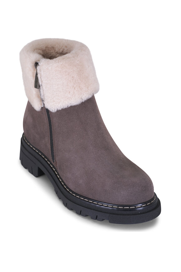 La Canadienne Declan Cement Suede Shearling Lined Boot, 30mm