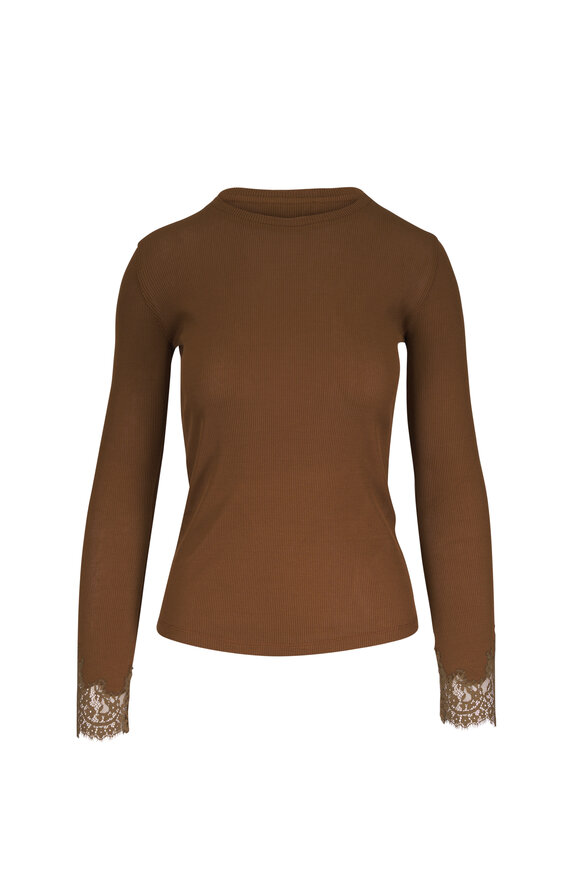Dorothee Schumacher Pure Sleekness Porcini Lace Cuff Knit Shirt - view 1