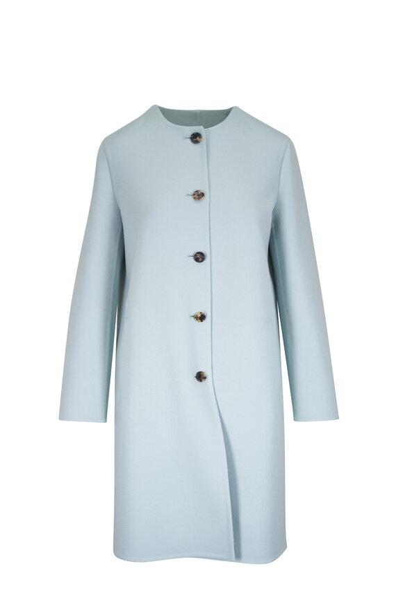 Loro Piana Ethan Mint Green Single Breasted Cashmere Coat