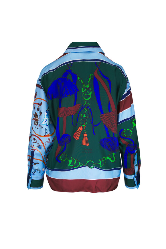 Dorothee Schumacher Cosmic Fungi Green Multicolor Silk Blouse - view 2