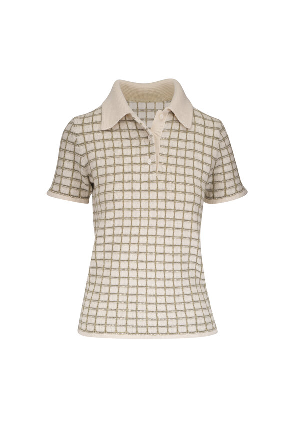 The Elder Statesman Ida Moss Check Cashmere Polo