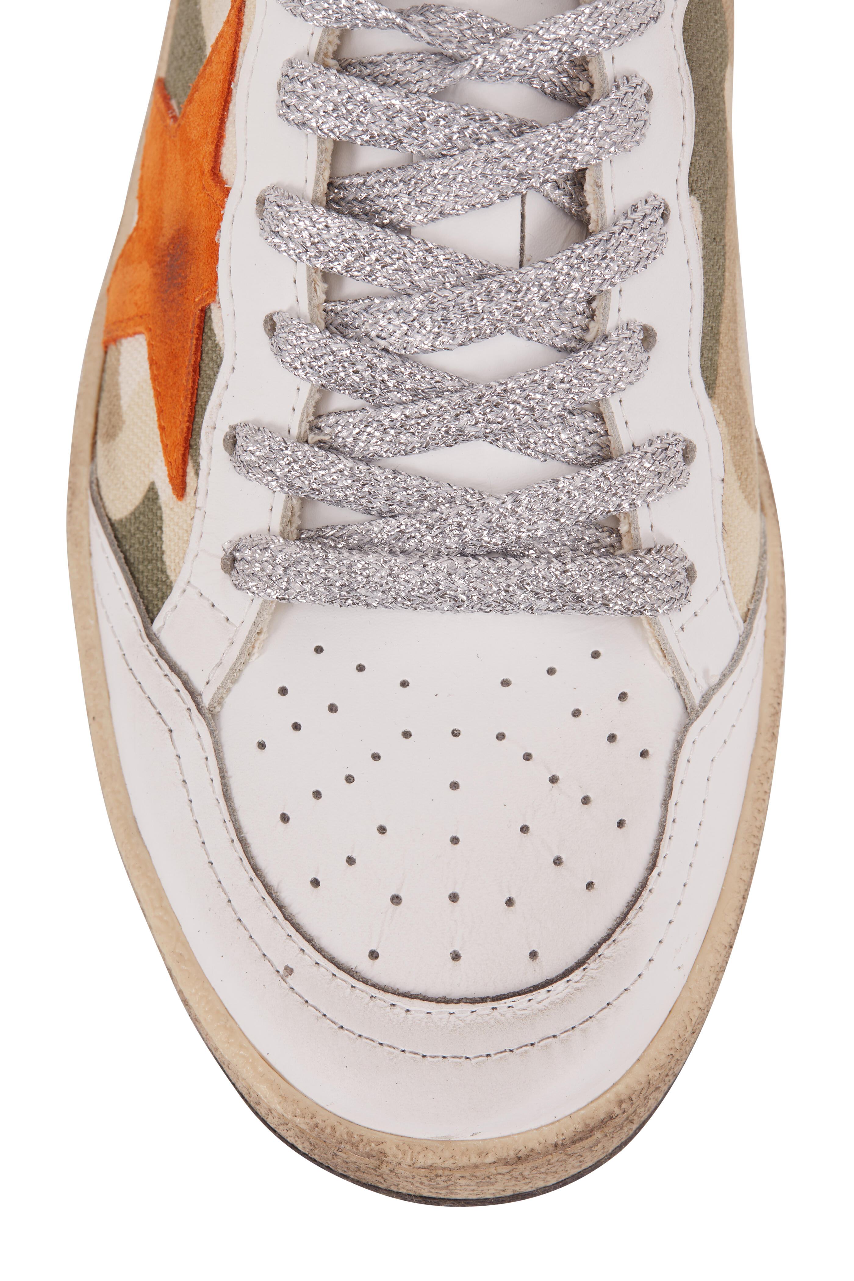 Golden Goose Ball Star Camo Canvas Orange Star Sneaker