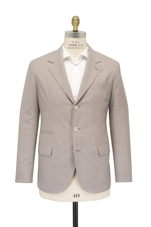 Brunello Cucinelli Light Brown Wool Separate Suit Jacket - view 3