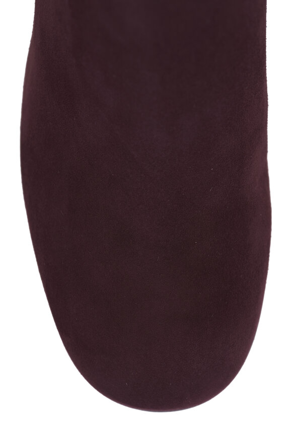 Gianvito Rossi Joelle Burgundy Suede Zip Bootie, 70mm - view 5