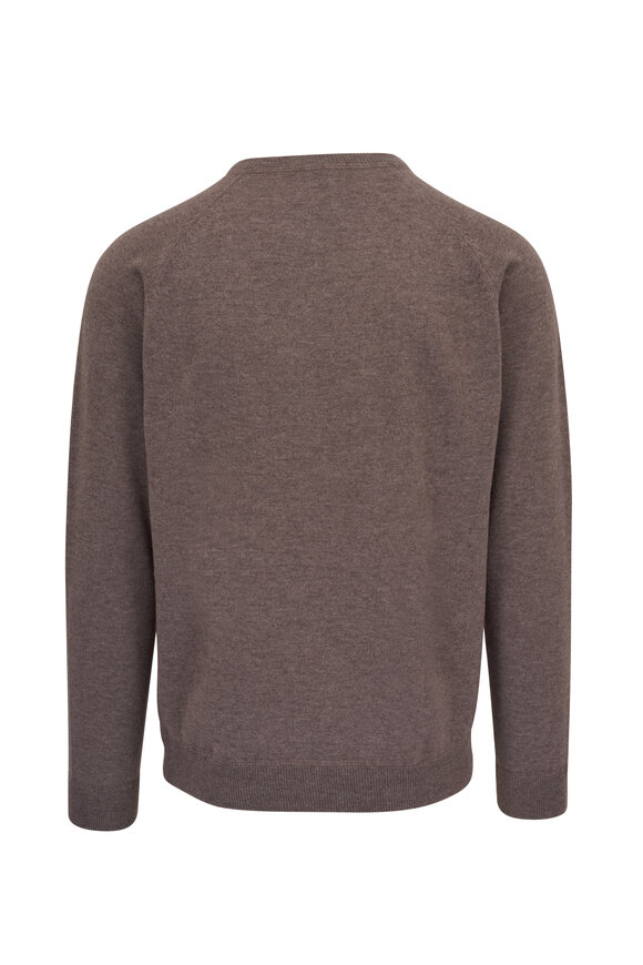 Kinross - Beige Cashmere Coverstitch Crewneck Sweater