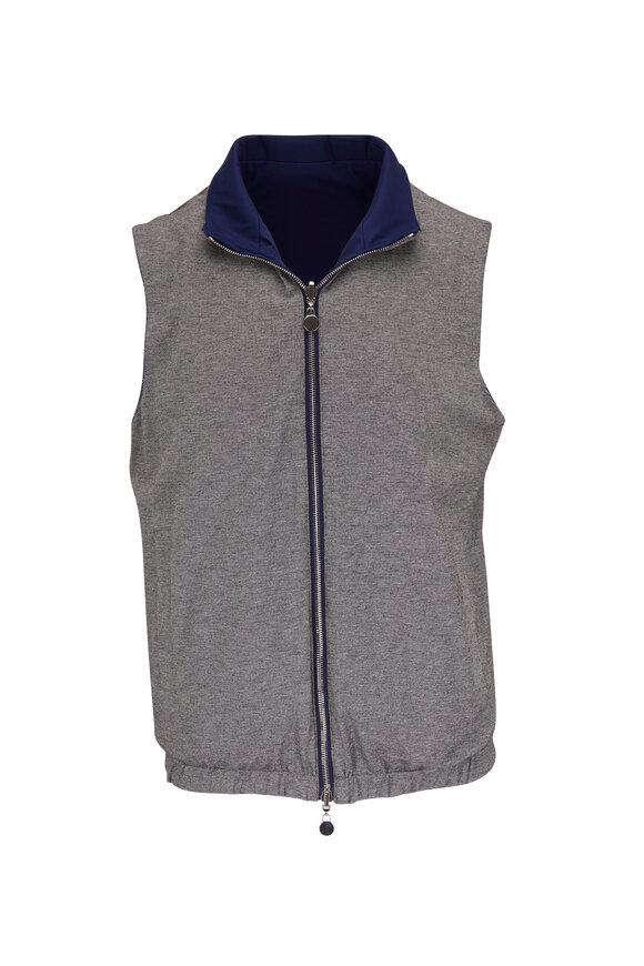 Kiton - Blue & Gray Reversible Vest